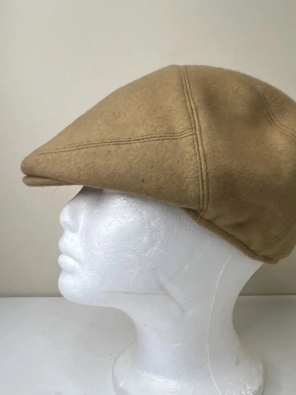 Cappello Men's Tan Wool Flat Cap - Classic Newsboy Ivy Driver Hat NWOT